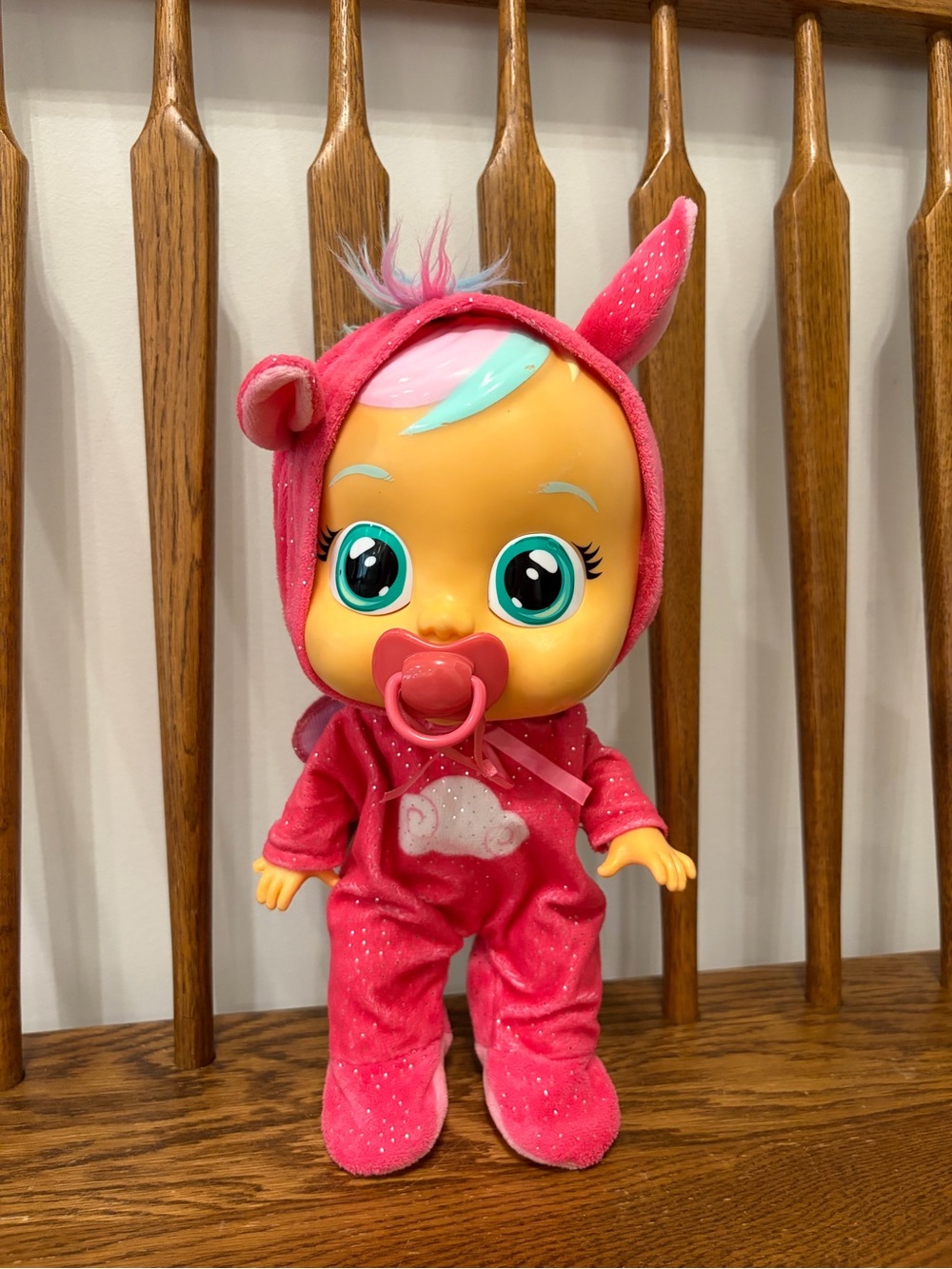 Cry Babies Hannah The Pegasus Doll 80485 Pink Onesie & Pacifier